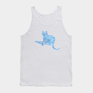 blue cat Tank Top